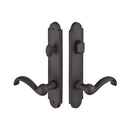Emtek 1323US19 Sandcast Bronze Door Configuration 3 Thumbturn Multi Point Arched Trim Lever Set with American Cylinder Above Handle - Flat Black