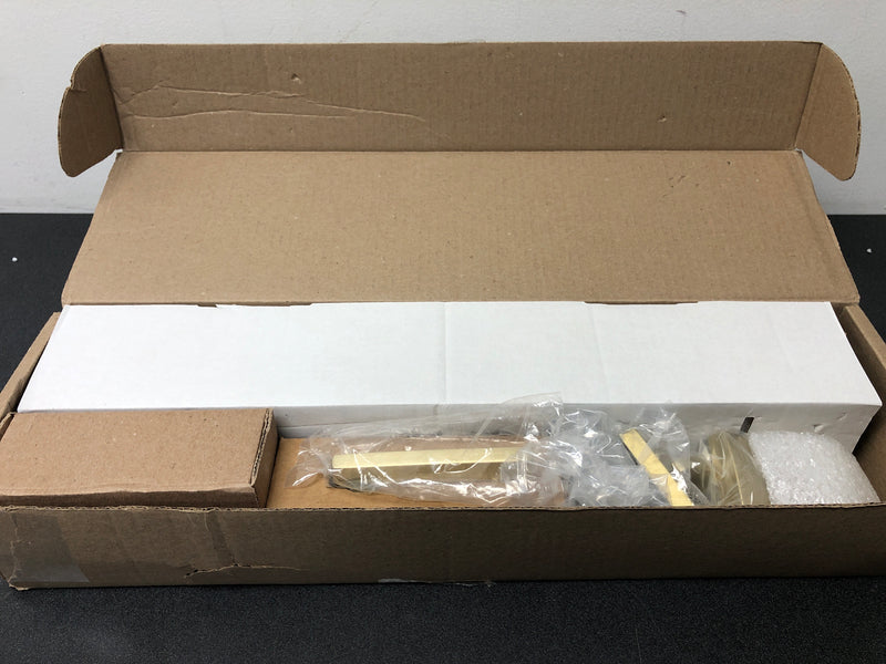 Baldwin SCLAJxSQUCSR044 La Jolla Sectional Single Cylinder Keyed Entry Handleset with Interior Square Lever - Satin Brass