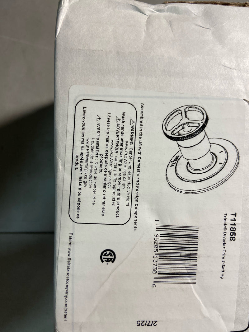 Delta T11858 Trinsic Three Function Diverter Valve Trim with Wheel Handle, Less Rough-In Valve - Two Independent Positions, One Shared Position - Chrome