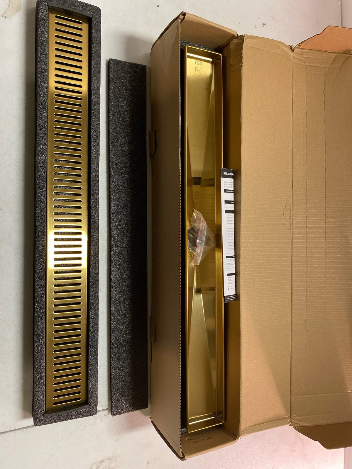 Vigo VG07002MG Elan 24" Linear Shower Drain - Matte Brushed Gold