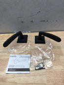 Emtek 8531FRLUS19 Freestone Non-Turning Two-Sided Dummy Door Lever Set with Quincy Rose from the Urban Modern Collection - Flat Black