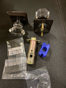 Emtek 820OTUS10B Quincy Rosette Old Town Clear Crystal Privacy Door Knob Set with Brass Rosette - Oil Rubbed Bronze