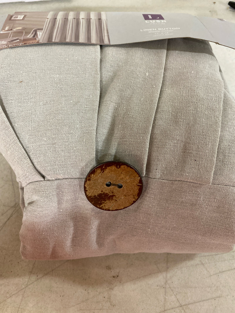 Lush decor 16T005781 72 in. x 72 in. Gray Single Linen Button Shower Curtain