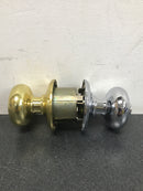 Schlage F40-AND Andover Privacy Door Knob Set from the F-Series, Polished Brass x Polished Chrome
