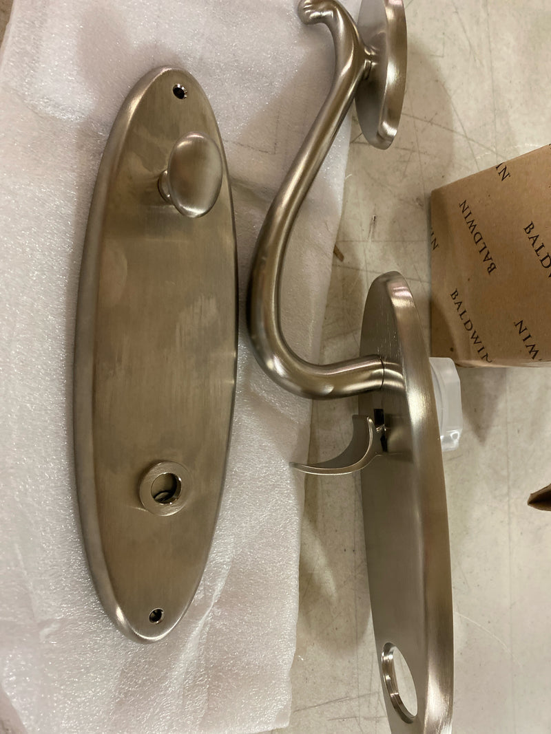 Baldwin 85360056ENTR Blakely One Piece Single Cylinder Keyed Entry Handleset with 5025 Interior Knob from the Estate Collection - Satin Nickel