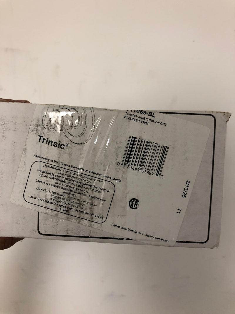 Delta T11859-BL Trinsic Three Function Diverter Valve Trim Less Rough-In Valve - Two Independent Positions, One Shared Position - Matte Black