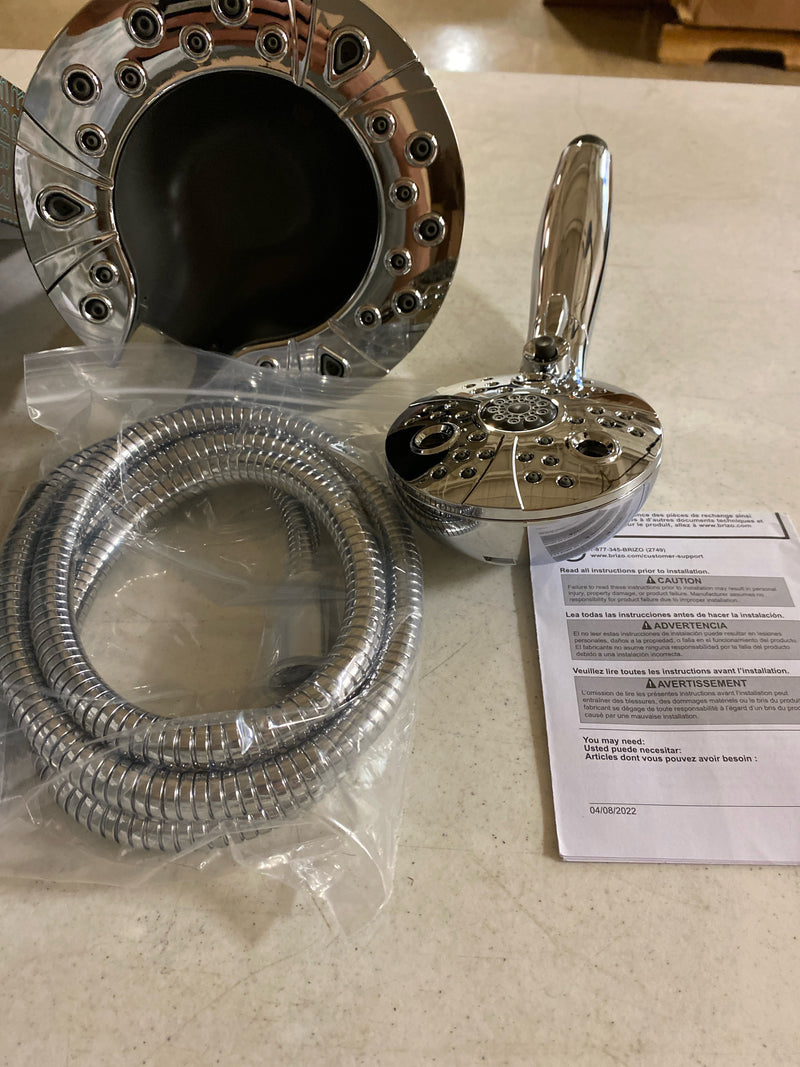 Brizo 86220-PC Hydrati 2-in-1 1.75 GPM Multi Function Shower Head and Hand Shower Package with Integrated diverter and Shower Hose - Chrome