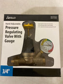 Apollo 3/4" Bronze Double Union Threaded Water Pressure Regulator w/Gauge