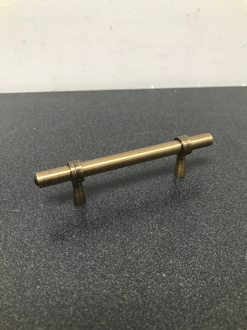 Deltana P310U5 Solid Brass Adjustable Center to Center 4.75" Contemporary Bar Cabinet Pull - Antique Brass