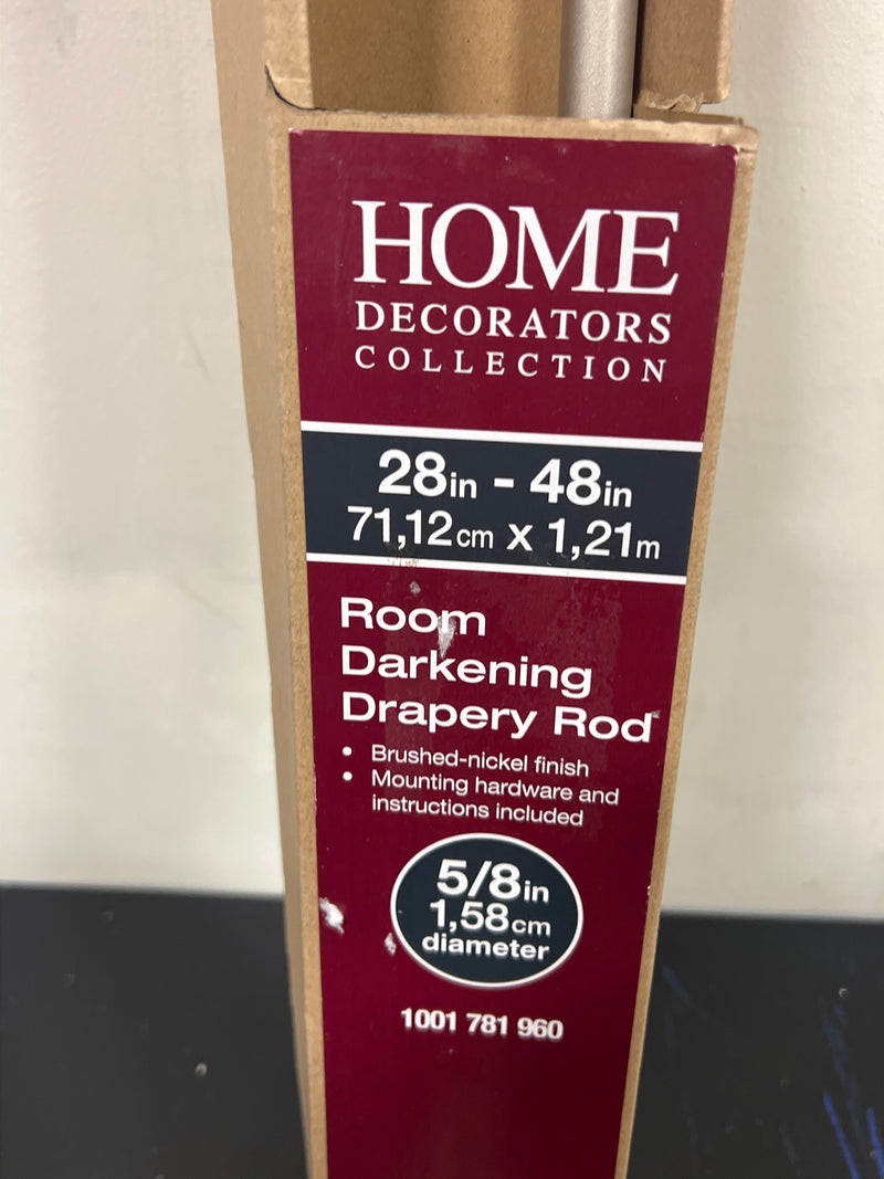 Home decorators collection 244332-410-H60 Dusk 28 in. - 48 in. Single Curtain Rod in Brushed Nickel