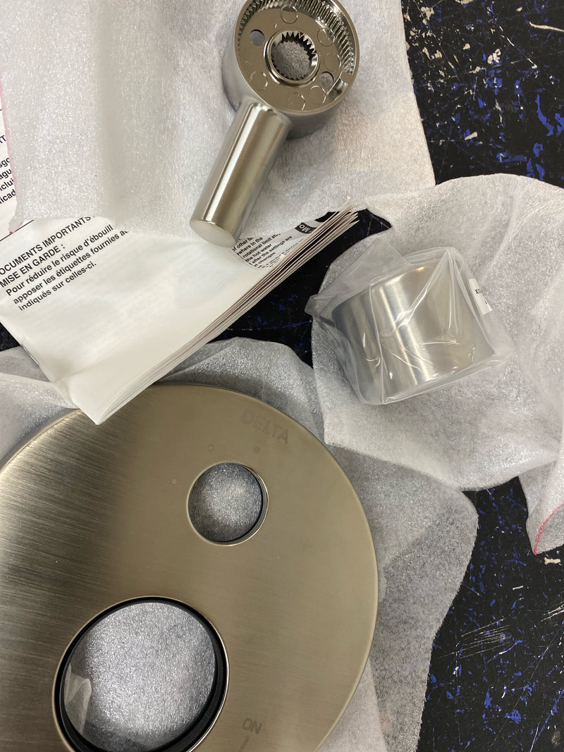 Delta T27859-SS Trinsic 17 Series Pressure Balanced Valve Trim with Integrated Volume Control and 3 Function Diverter for Two Shower Applications - Less Rough-In - Brilliance Stainless