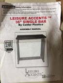 Leisure Accents Single Bar Deep Grey Top & Warm Grey Base Ideal for Patio Hot Tub Area Backyard Durable WeatherResistant Design Easy No hardware Assembly Proudly Made in USA (stools not included )