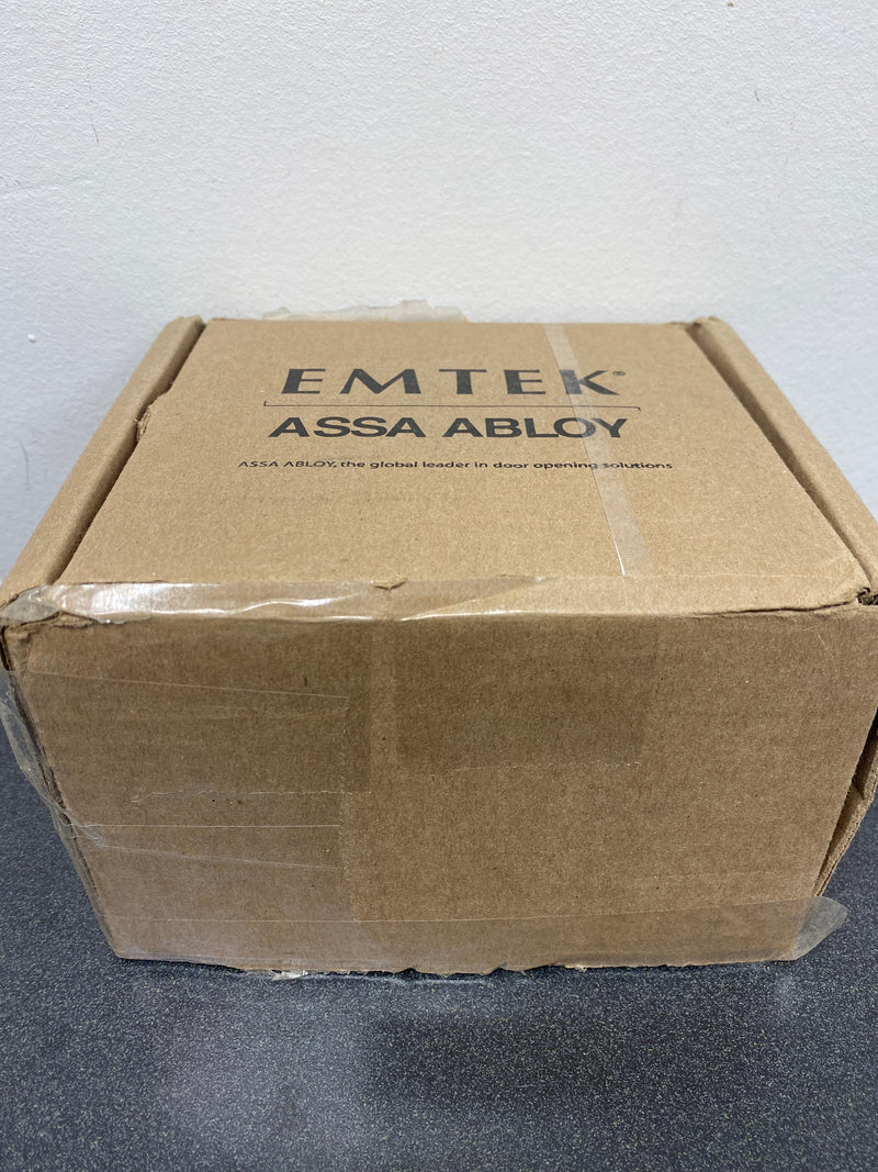 Emtek 5212DTUS4LH Dumont Left Handed Privacy Door Lever Set with Modern Rectangular Rose from the Brass Modern Collection - Satin Brass