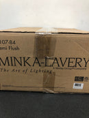 Minka Lavery 4107-84 Parsons Studio 3 Light 15" Wide Vantage Semi-Flush Drum Ceiling Fixture with Translucent Silver / Off-White Linen Shades - Brushed Nickel