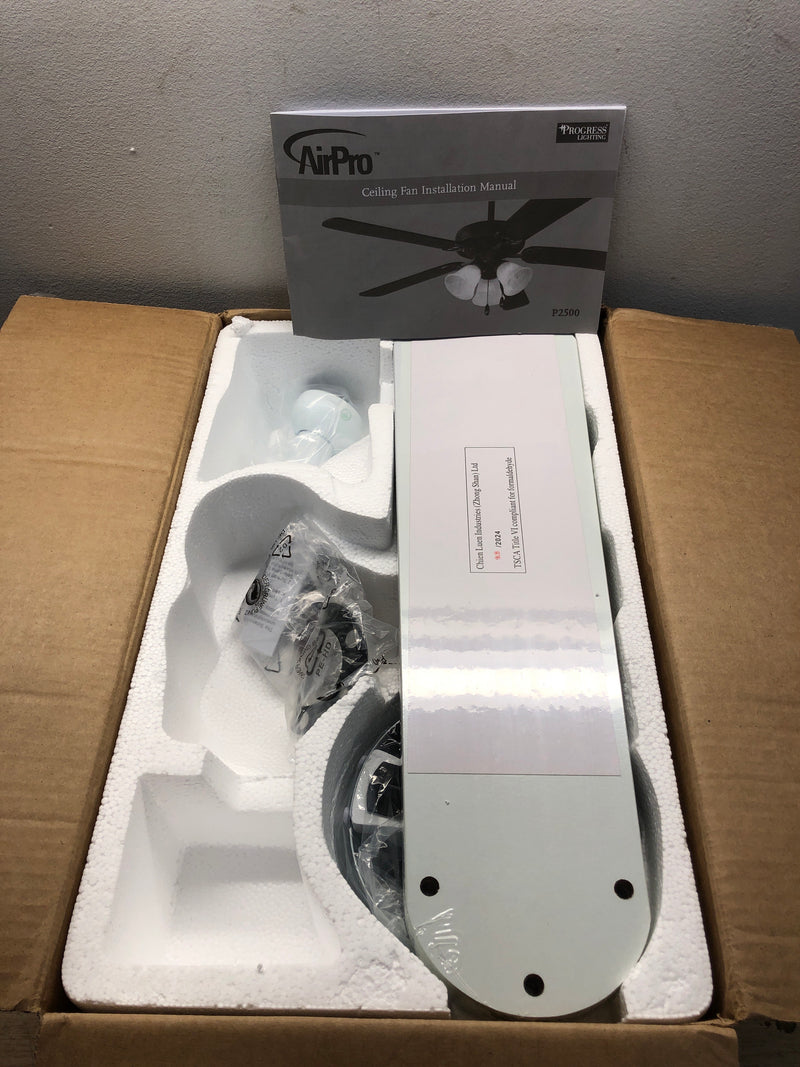 Progress Lighting P2500-30 Builder 42" 5 Blade Indoor Ceiling Fan - Blades Included - White