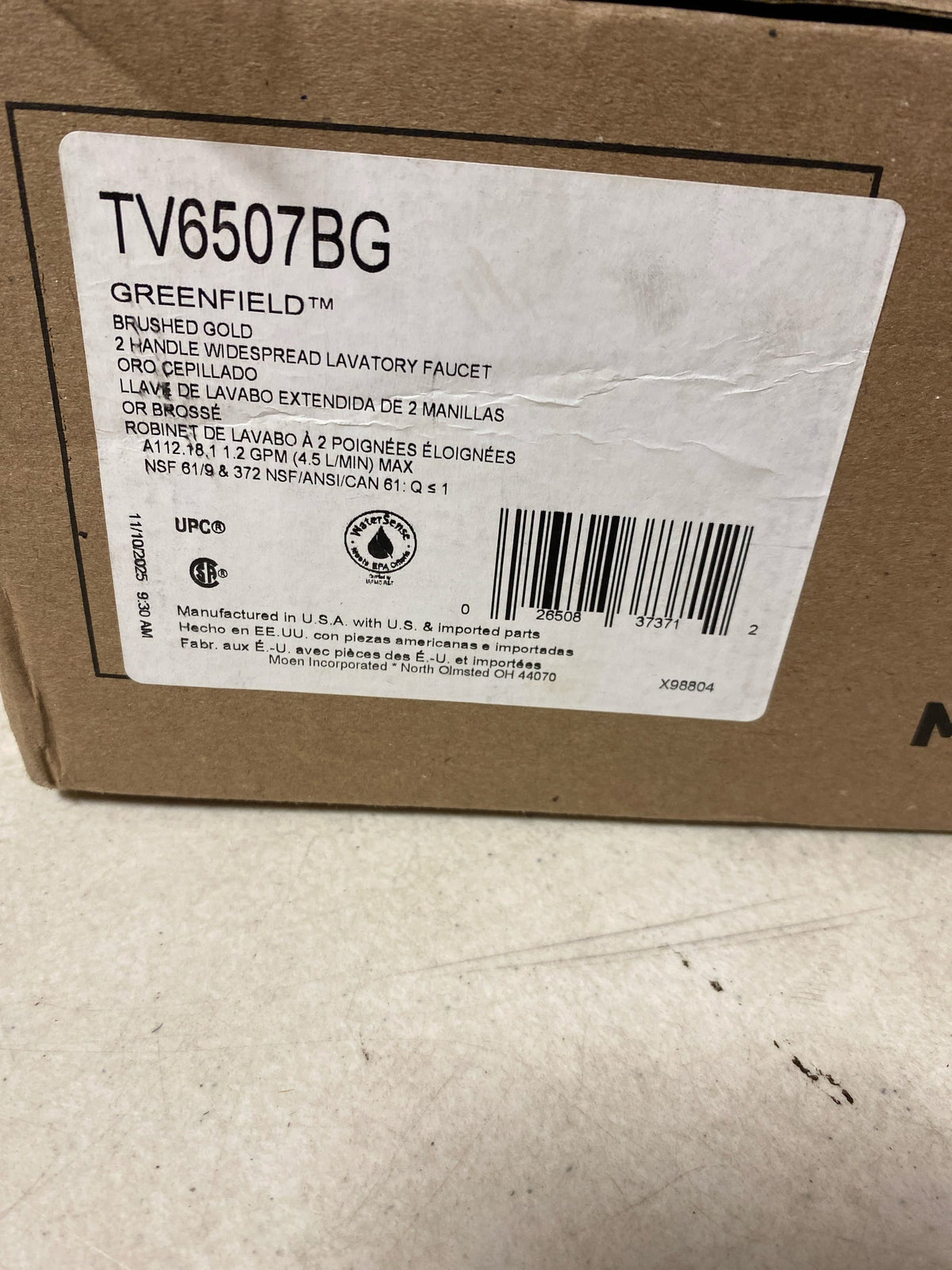 Moen TV6507BG Greenfield 1.2 GPM Widespread Bathroom Faucet with Rough-in Valve and Pop-Up Drain Assembly included - Brushed Gold