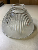 Volume Lighting GS-101 Glass Bath Room 4" Height Clear Ribbed with Etched Frost Floral Glass Dome Shade - Clear Ribbed with Etched Frost Floral