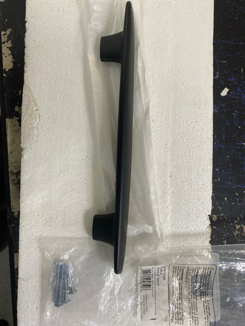 Belwith Keeler B079715-MB Pebble 6-5/16" (160mm) & 7-9/16" (192mm) Dual Center to Center Organic Zen Cabinet Handle / Drawer Pull - Matte Black