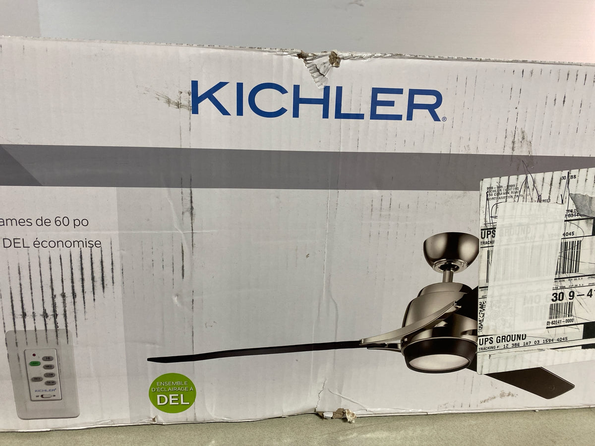 Kichler 300060PN Zeus 60" 3 Blade Indoor Ceiling Fan - Polished Nickel