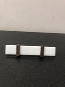 Sietto P-1901-5.5-SN Adjustable Center to Center 5-1/2 Inch Long Handle Cabinet Pull with White Glass - Satin Nickel