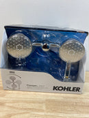 Kohler K-23218-G-CP Awaken 1.75 GPM Multi Function Shower Head with Hand Shower, Hose, and MasterClean Technology - Polished Chrome