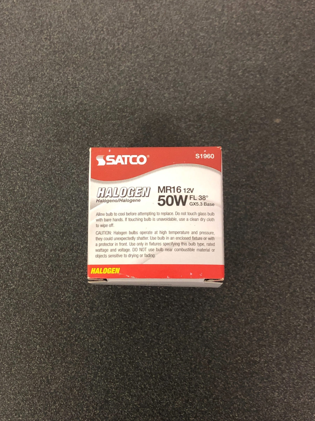 Satco Halogen Flood Lamp, Mr16, 50 Watts, 12 Volts, Mini Bipin Round, Uv Filter, 36 Degree Beam Angle