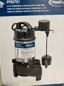 PROFLO PF92751 3/4 HP Stainless/Cast Iron Sump Pump - N/A