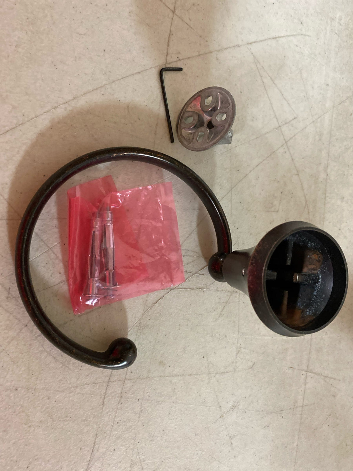 Moen YB5286ORB Wynford 6" Single Post Towel Ring - Oil Rubbed Bronze
