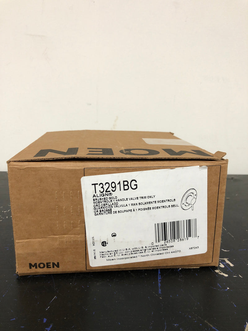 Moen T3291BG Single Handle Moentrol Pressure Balanced with Volume Control Valve Trim Only from the Align Collection (Less Valve) - Brushed Gold