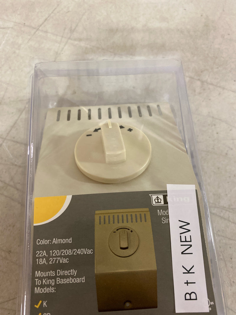 KING BKT1A K/CB Series Built-In Thermostat Kit, Single Pole, Almond