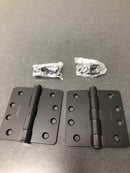 Emtek 9200 Steel Hinges (Pair) - HD - 1/4" Radius Corners - 4" x 4" - 9202419 - Flat Black (US19)