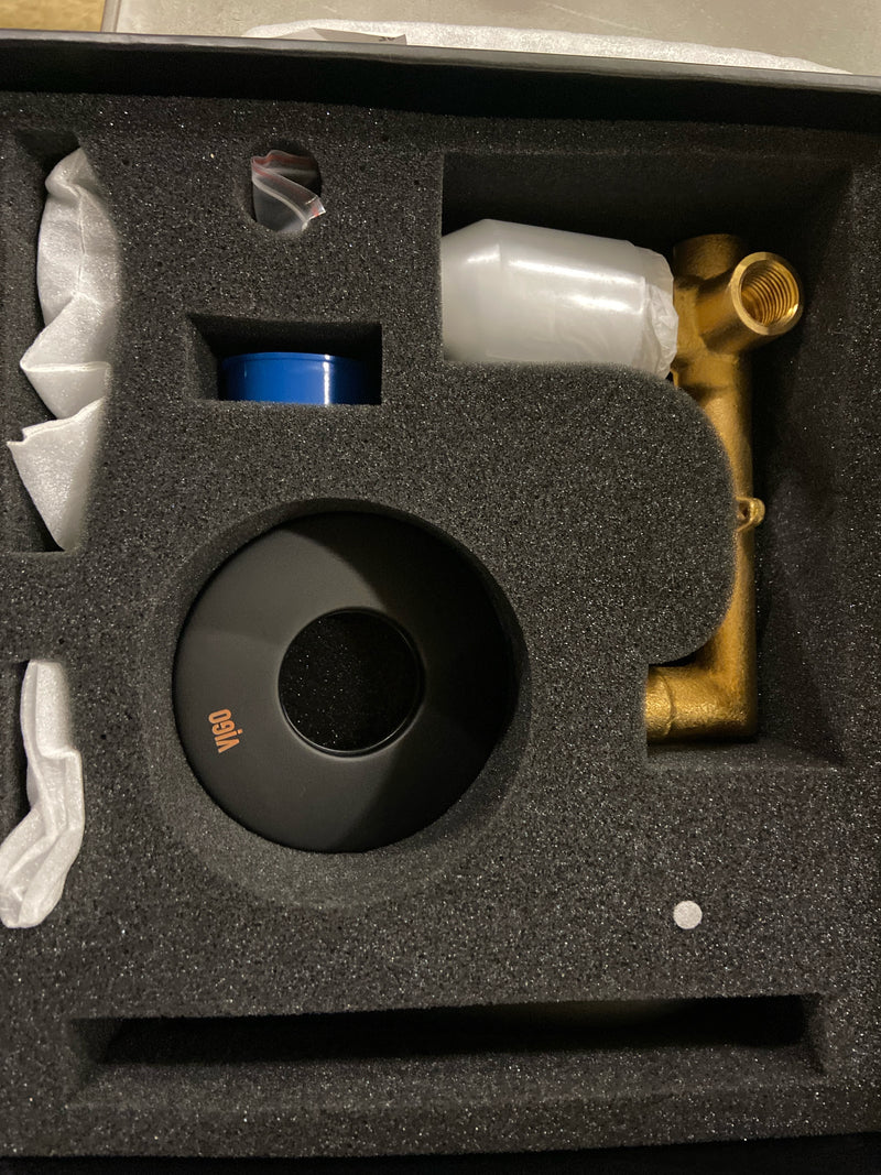 Vigo VG05001MB Olus 1.2 GPM Wall Mounted Widespread Bathroom Faucet - Matte Black