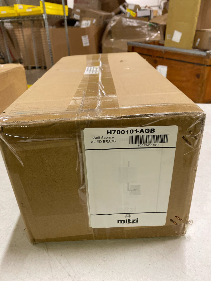 Mitzi H700101-AGB Mikaela Wall Sconce, 1-Light 60 Watts, Aged Brass