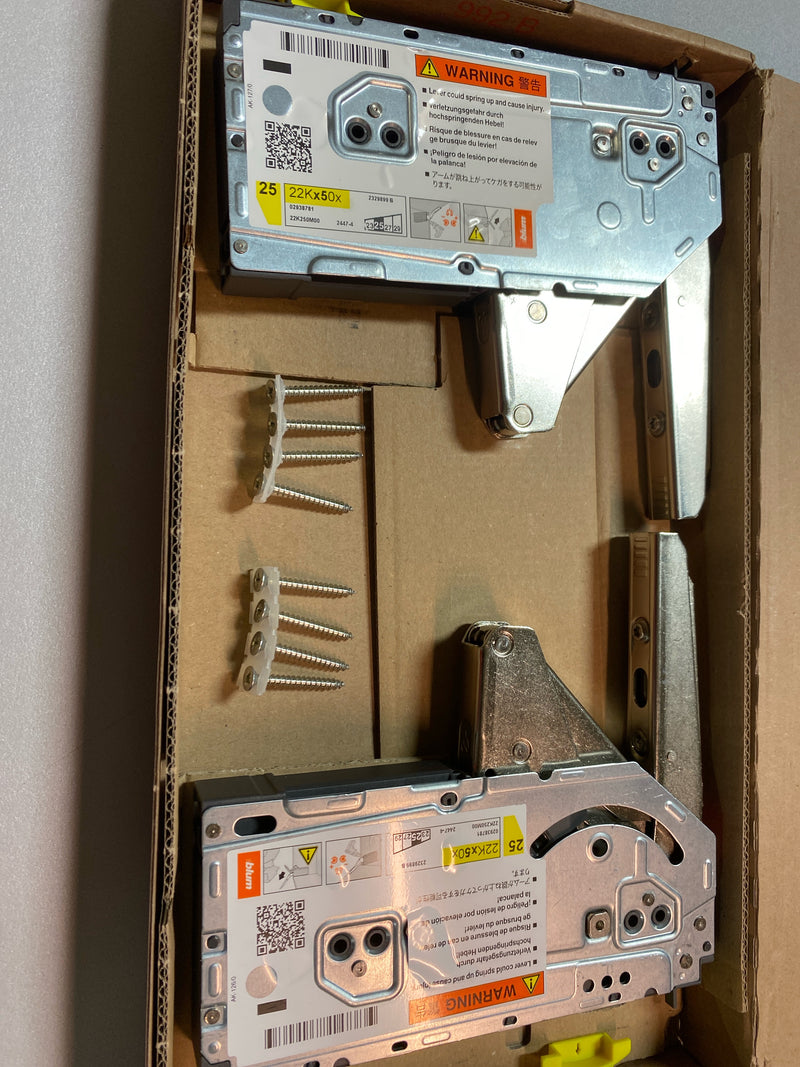 Blum 22K2500 AVENTOS HK Top Lift Mechanism for Stay Lift System with Power Factor 80 to 240 - Zinc