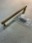 Emtek 84056.REC.KN Knurled 8 Inch Center to Center Bar Cabinet Pull with Rectangular Stem from The Select Collection - Satin Brass/Satin Brass Stem