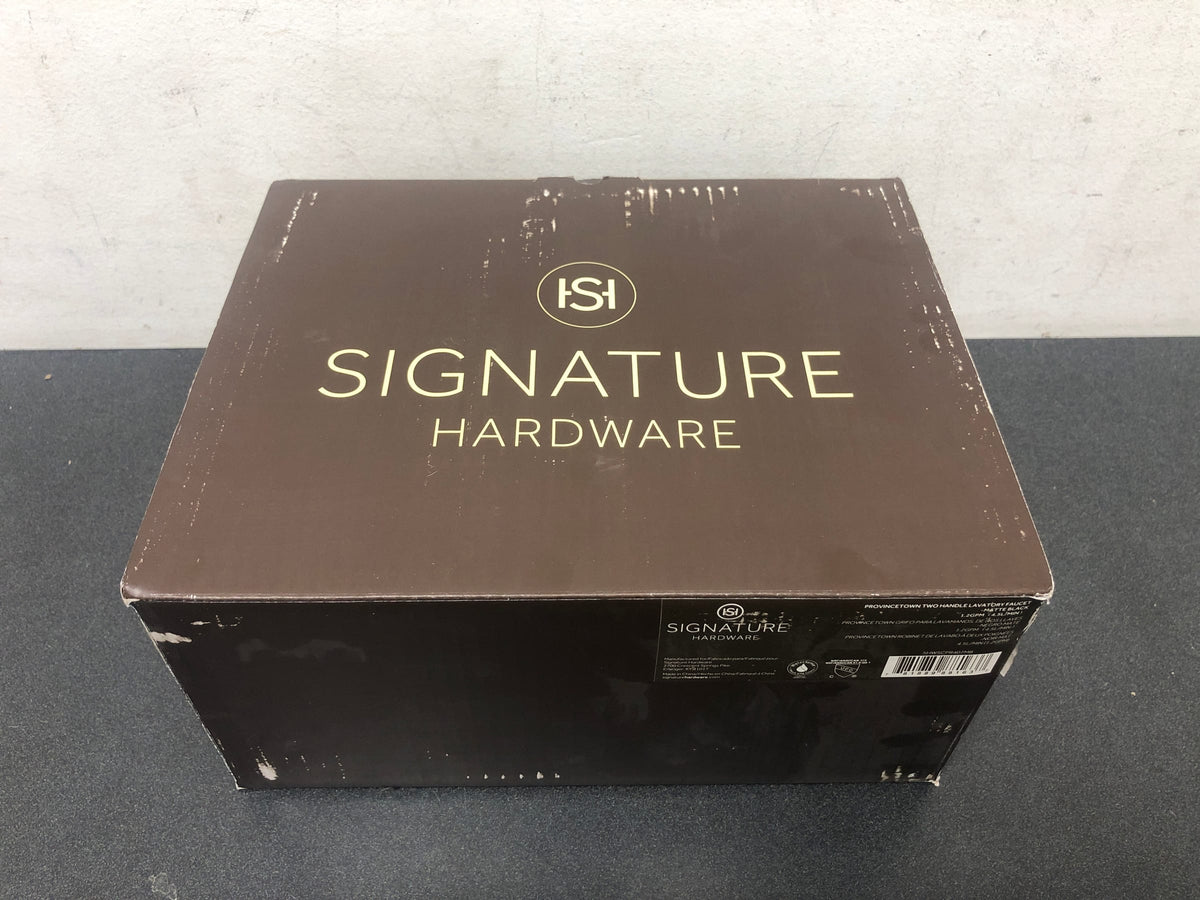 Signature Hardware 477028 Provincetown 1.2 GPM Centerset Bathroom Faucet with Metal Lever Handles and Pop-Up Drain Assembly - Matte Black