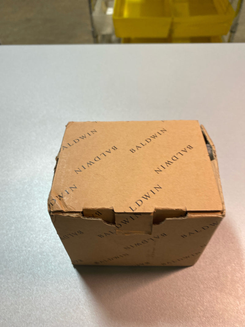 Baldwin 8241050 Contemporary Solid Brass Single Cylinder Keyed Entry Deadbolt from the Estate Collection - Satin Brass and Black