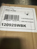 Maxim 12092SWBK Bristol 2 Light 10" Tall Bathroom Sconce with Frosted Glass Shades - Black
