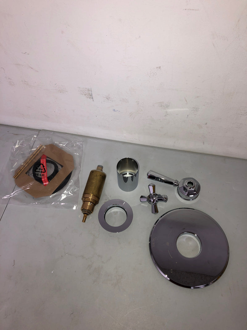 Rohl TTN47W1LMAPC Three Independent Function Thermostatic Valve Trim Only with Single Cross / Lever Handle, Integrated Diverter, and Volume Control - Less Rough In - Polished Chrome