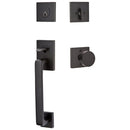 Emtek 4820ROUUS19 Baden Sectional Single Cylinder Keyed Entry Handleset with Round Interior Knob - Flat Black