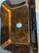 Vigo VG07089 Donatello 18" L x 13" W x 4" H Rectangular Glass Vessel Bathroom Sink - Russet