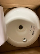 KOHLER K-20211-W-0 Round Vessel/Drop-In/Under-Mount Bathroom Sink with White painted Underside