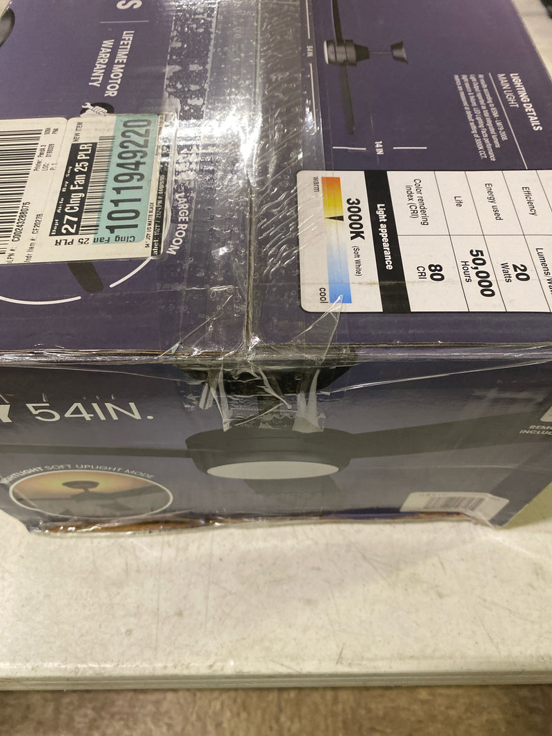 Orein CF2027B Joy 54 in. Integrated LED Matte Black Ceiling Fan with Adjustable Color Temperature and Night Light with Remote Control