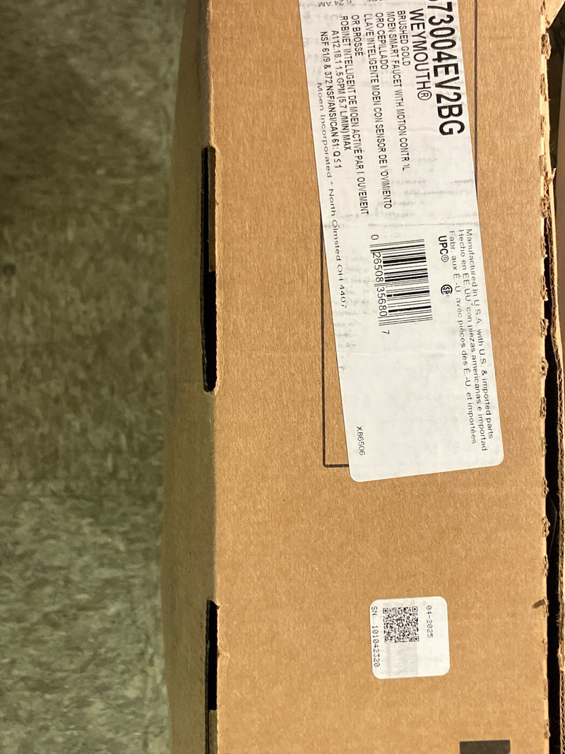 Moen S73004EV2BG Weymouth 1.5 GPM Single Hole Pull Down Smart Kitchen Faucet with Motion Control and Voice Activation - Brushed Gold