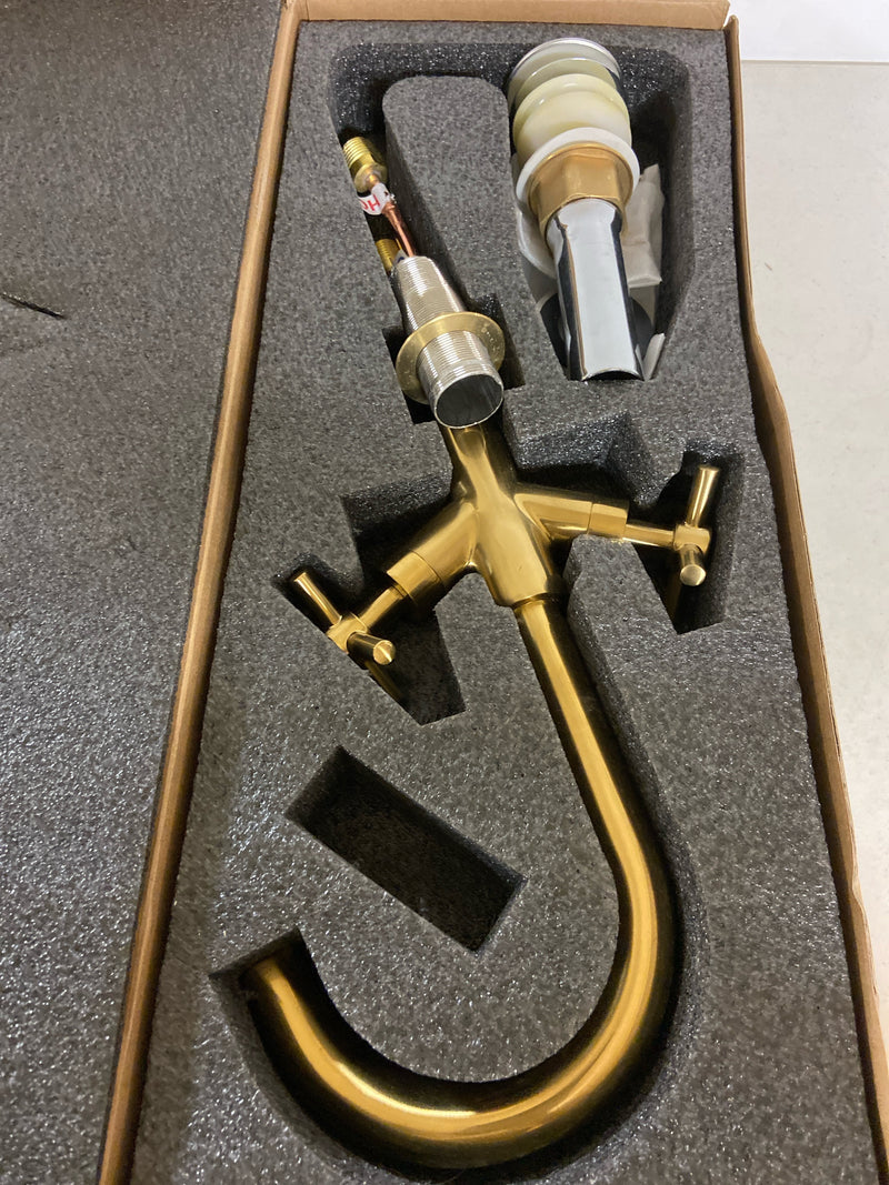 Fauceture LS8453JX Concord Two-Handle Bathroom Faucet with Push Pop-Up, Brushed Brass
