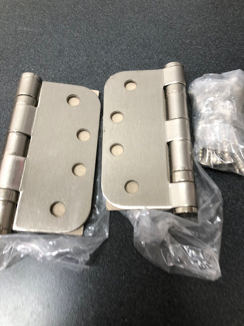Deltana S44R5HDB15 4" x 4" Ball Bearing 5/8" Radius Corners Mortise Hinge - Pair - Satin Nickel