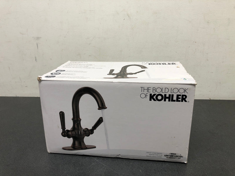 Kohler K-R76215-4D-BN Rubicon 4 in. Centerset 2-Handle Bathroom Faucet in Vibrant Brushed Nickel