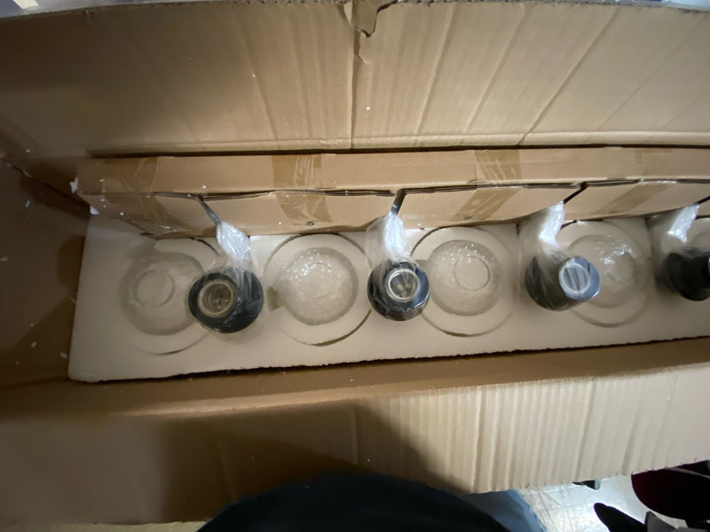 Progress lighting P300393-31M Clear Glass 36 in. 5-Light Matte Black Transitional Vanity Light with Clear Glass for Bathroom