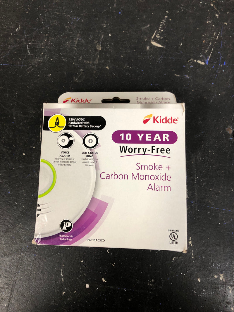 Kidde 21029893 10 Year Worry-Free Hardwired Combination Smoke and Carbon Monoxide Detector with Voice Alarm and Ambient Light Ring