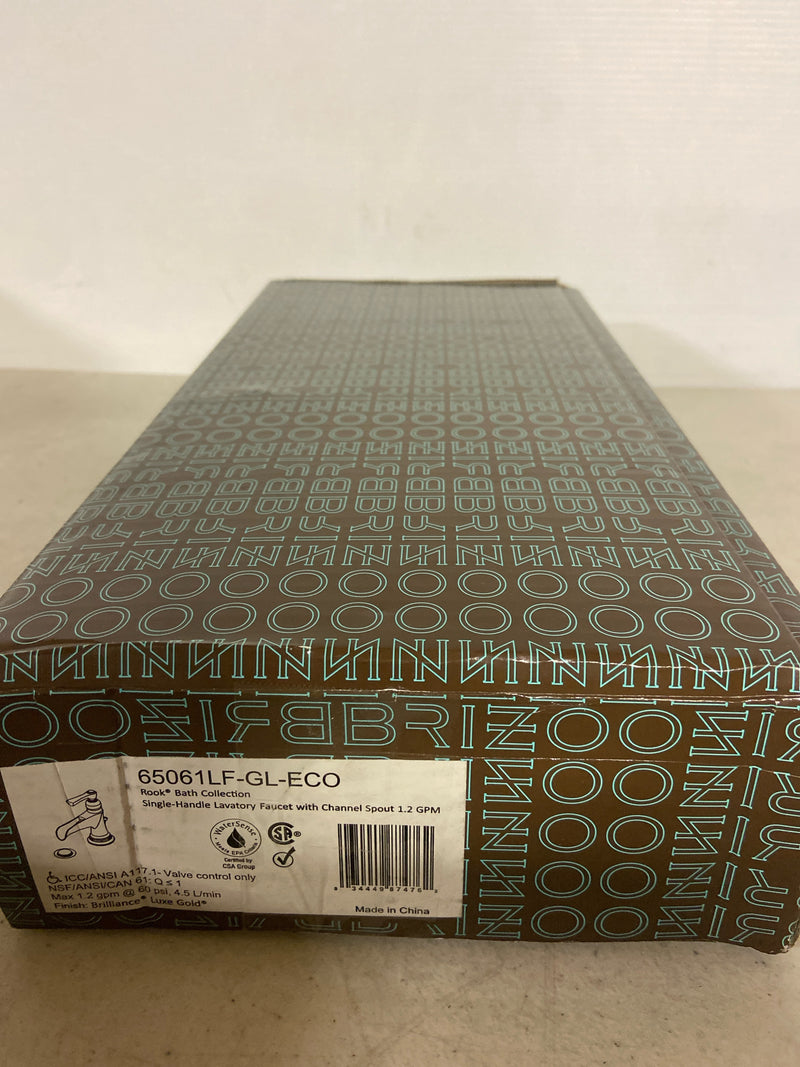 Brizo 65061LF-GL-ECO Rook 1.2 GPM Single Hole Bathroom Faucet with Pop-Up Drain Assembly - Luxe Gold